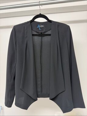 Sinequanone |Black Open-Front Draped Blazer Size 12